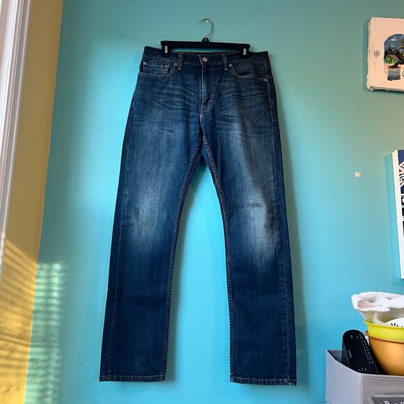 Levi's 513 Mens Denim Jeans Straight Fit 33 x 32 Medium Wash Blue Pants Solid - Picture 9 of 9